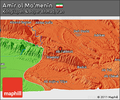 Political Panoramic Map of Amīr Ol Mo'menīn