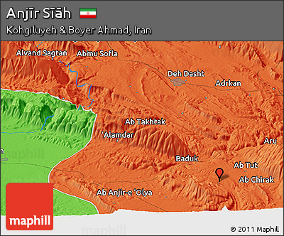 Political Panoramic Map of Anjīr Sīāh