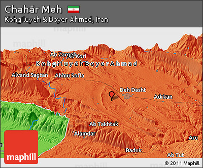 Political Panoramic Map of Chahār Meh