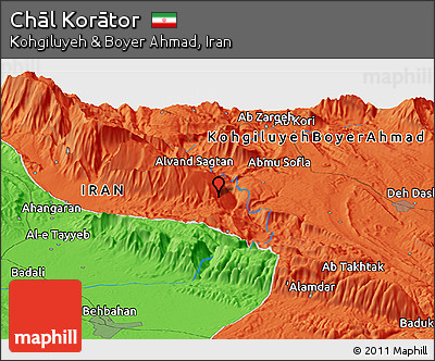 Political Panoramic Map of Chāl Korātor