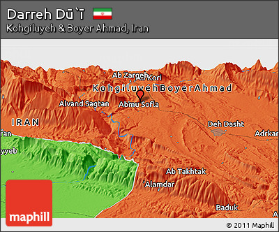 Political Panoramic Map of Darreh Dū`ī