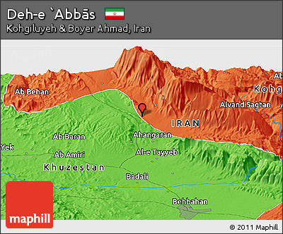 Political Panoramic Map of Deh-e `Abbās