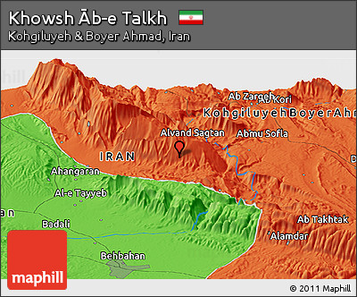 Political Panoramic Map of Khowsh Āb-e Talkh