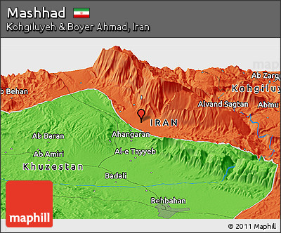 Political Panoramic Map of Mashhad