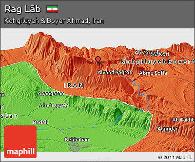 Political Panoramic Map of Rag Lāb