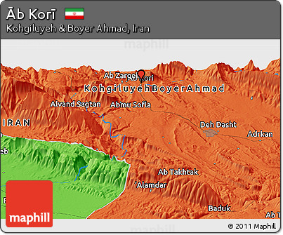 Political Panoramic Map of Āb Korī