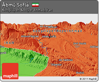 Political Panoramic Map of Ābmū Soflá