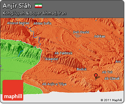 Political Panoramic Map of Anjīr Sīāh