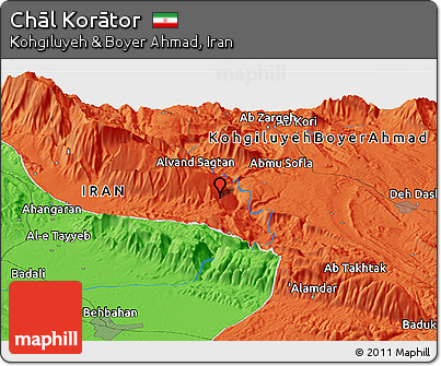 Political Panoramic Map of Chāl Korātor