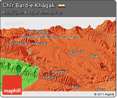 Political Panoramic Map of Chīr Bard-e Khāgak