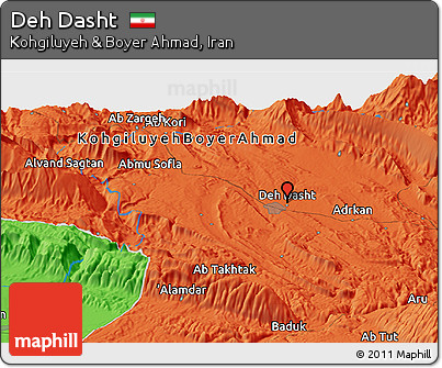 Political Panoramic Map of Deh Dasht