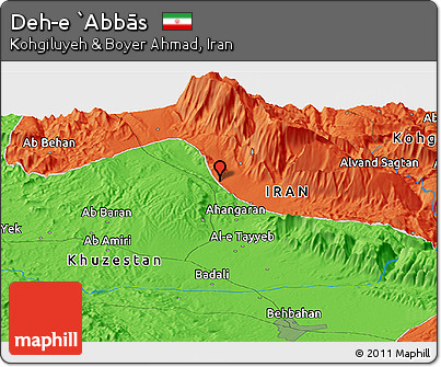 Political Panoramic Map of Deh-e `Abbās