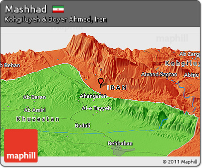 Political Panoramic Map of Mashhad