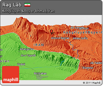 Political Panoramic Map of Rag Lāb