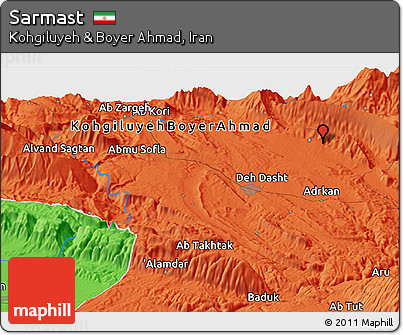 Political Panoramic Map of Sarmast