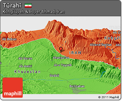 Political Panoramic Map of Tūrahī