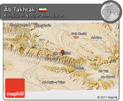 Satellite Panoramic Map of Āb Takhtak