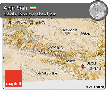 Satellite Panoramic Map of Anjīr Sīāh