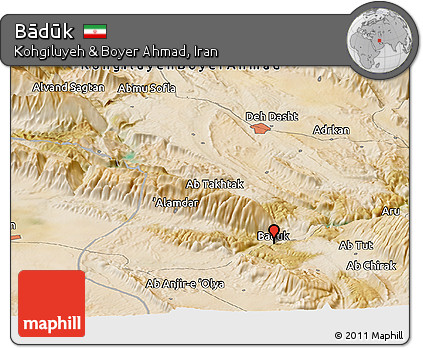 Satellite Panoramic Map of Bādūk