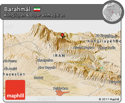 Satellite Panoramic Map of Barahmāl