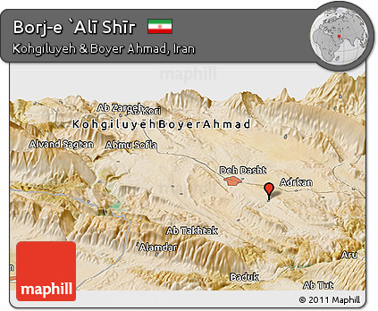 Satellite Panoramic Map of Borj-e `Alī Shīr