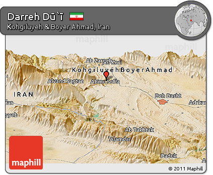 Satellite Panoramic Map of Darreh Dū`ī
