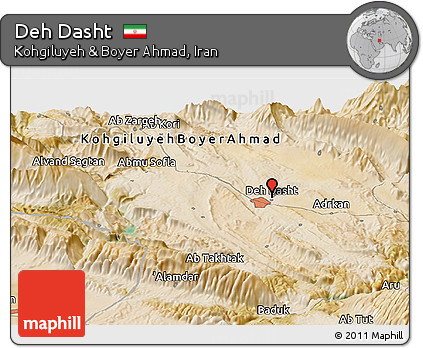 Satellite Panoramic Map of Deh Dasht