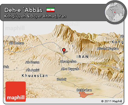 Satellite Panoramic Map of Deh-e `Abbās