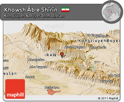 Satellite Panoramic Map of Khowsh Āb-e Shīrīn