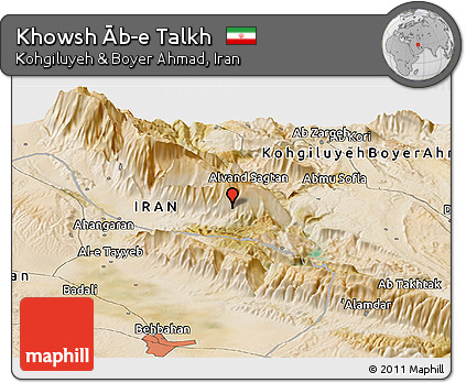 Satellite Panoramic Map of Khowsh Āb-e Talkh