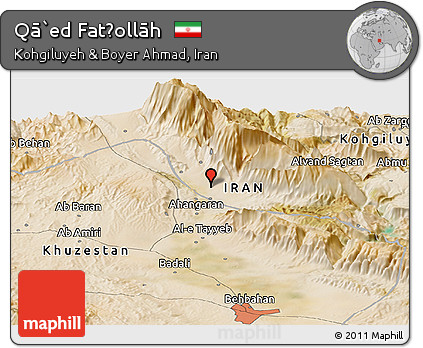 Satellite Panoramic Map of Qā`ed Fatḩollāh