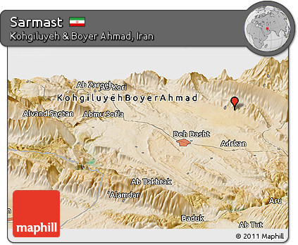 Satellite Panoramic Map of Sarmast