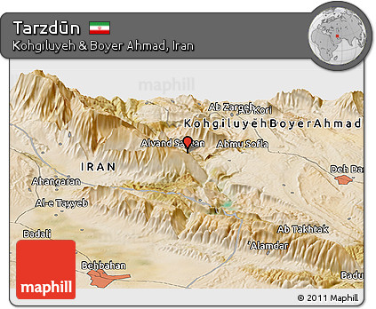 Satellite Panoramic Map of Tarzdūn