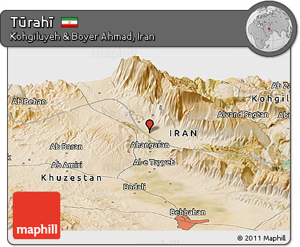 Satellite Panoramic Map of Tūrahī