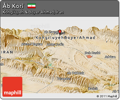 Satellite Panoramic Map of Āb Korī