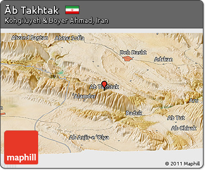 Satellite Panoramic Map of Āb Takhtak