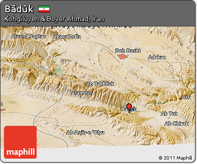 Satellite Panoramic Map of Bādūk