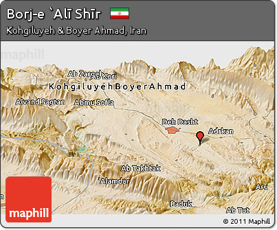 Satellite Panoramic Map of Borj-e `Alī Shīr