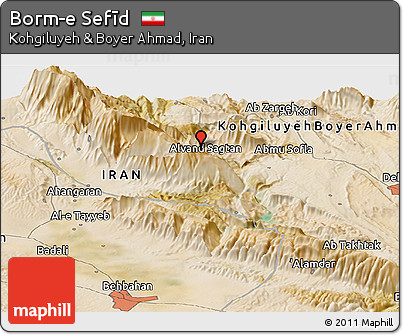 Satellite Panoramic Map of Borm-e Sefīd