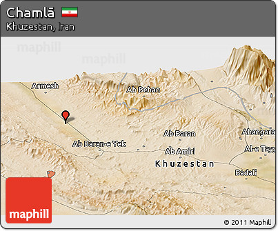 Satellite Panoramic Map of Chamlā