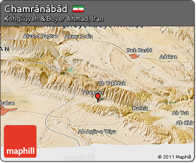 Satellite Panoramic Map of Chamrānābād