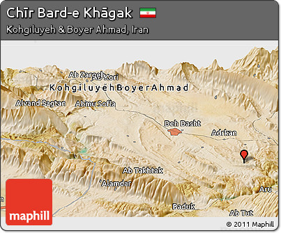 Satellite Panoramic Map of Chīr Bard-e Khāgak