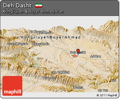 Satellite Panoramic Map of Deh Dasht