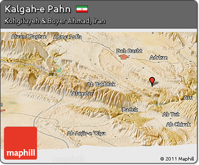 Satellite Panoramic Map of Kalgah-e Pahn