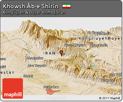 Satellite Panoramic Map of Khowsh Āb-e Shīrīn