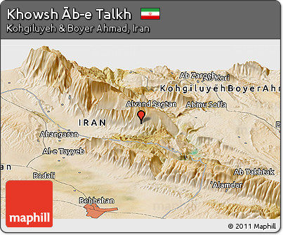 Satellite Panoramic Map of Khowsh Āb-e Talkh