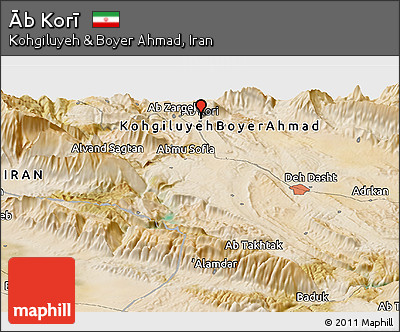 Satellite Panoramic Map of Āb Korī