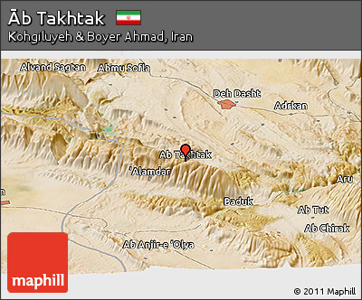 Satellite Panoramic Map of Āb Takhtak