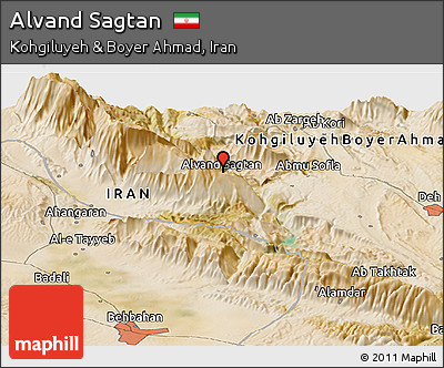 Satellite Panoramic Map of Alvand Sagtan