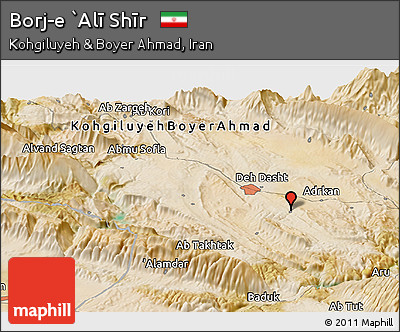 Satellite Panoramic Map of Borj-e `Alī Shīr